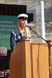 Avauspuheen piti SAP:n puheenjohtaja Sanna Pihakivi