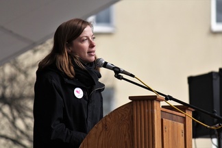 Vasemmistoliiton puheenjohtaja kansanedustaja Li Andersson toisena juhlapuhujana